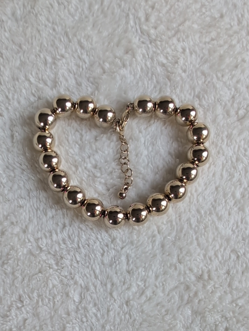 Avon HS Gold Beaded Bracelet with Adjustable Chain